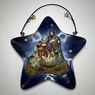 St. Nicholas Square Heartland Star Shaped Hanging Nativity Scene-3-D-Textured