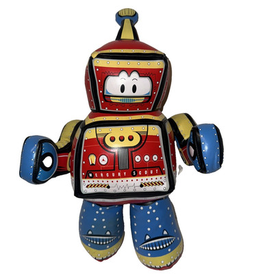 Vintage 1990s Good Stuff Vinyl Plush Retro Sci-Fi Robot 16'' Tall