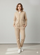 Vintage Lauren Ralph Lauren Track Suit Womens XL Beige Full Zip Equestrian USA