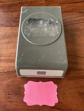 Stampin Up DECORATIVE LABEL PAPER PUNCH Retired Flat Locking Craft Card