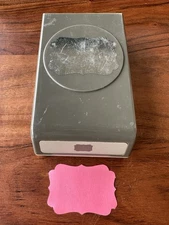 Stampin Up! DECORATIVE LABEL PAPER PUNCH Retired Flat Locking Craft Card