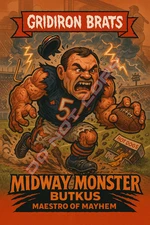 Dick Butkus as Midway Monster Maestro of Mayhem - BALLPARK BRATS Parody Art Card