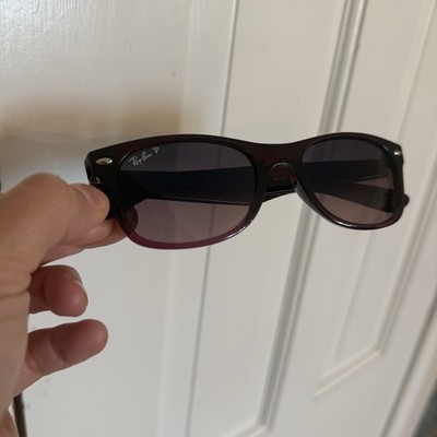 Ray-Ban RB2132 New Wayfarer 843/77 Sunglasses Dark Red RARE! 52-18