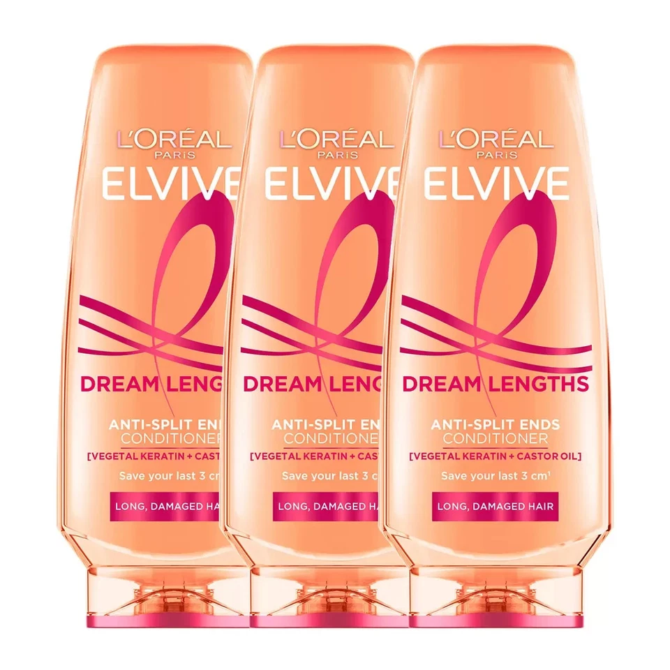 Elvive L'Oréal Dream Lengths Après-Shampoing, 3 x 500 ml - Photo 1/4