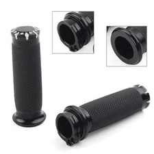 1" Handlebar Hand Grips Black Fit For Harley Touring Sportster Dyna Softail VRSC