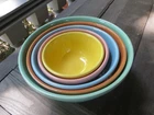 Bauer California Pottery Gloss Pastel Set of 5 Nesting Mixing Bowls