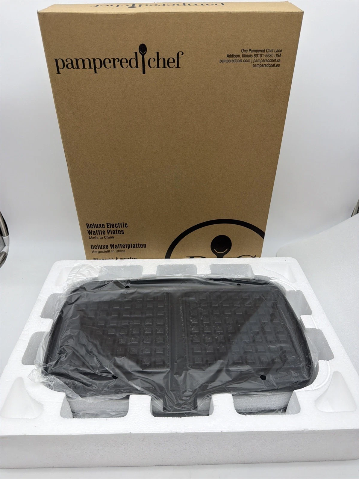 Pampered Chef Replacement Deluxe Electric Waffle Plates NEW