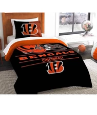 Cincinnati Bengals 2pc.  TWIN Comforter Set Comforter And 1 Pillow Sham New!