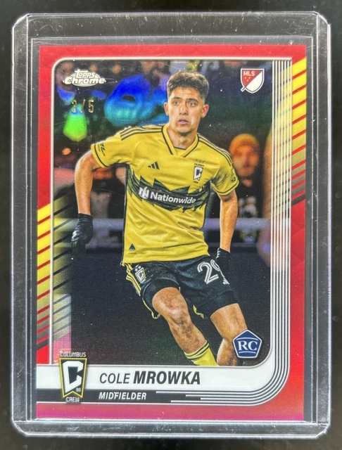 2025 Topps Chrome MLS Cole Mrowka RC Red Refractor Rookie #/5 Crew