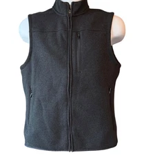 Rhone Men's Black Fleece Vest Small Full Zip Performance Athletic Mid-Layer