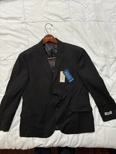 Kenneth Cole Men's Black Techni Cole Slim Jacket Suit Separate Size 44S