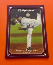 2007 Upper Deck Masterpieces Johan Santana Pinot Red Framed Parallel #/75 -Twins