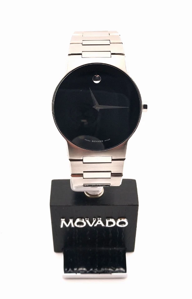 Reloj Movado Para Hombre Safiro Clásico Museo Espejo SS con Esfera Negra Modelo #84.G1.1885 Foto 3 de 4