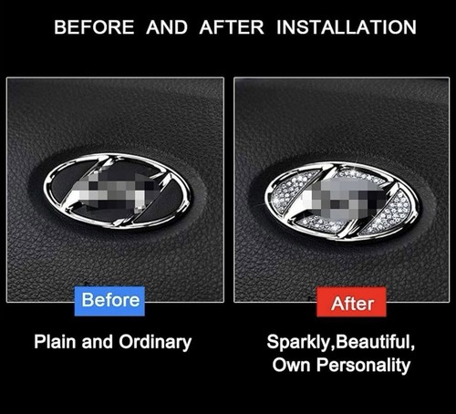 Auto Hyundai Strass Lenkrad Mitte Emblem Blende Diamant Aufkleber Logo - Bild 2 von 5