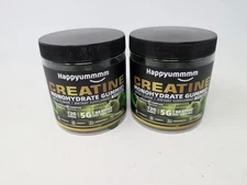 (2 PACK) APPLE FLAVOR Creatine Monohydrate 120 Gummies  5g 5000g Happyummmm US