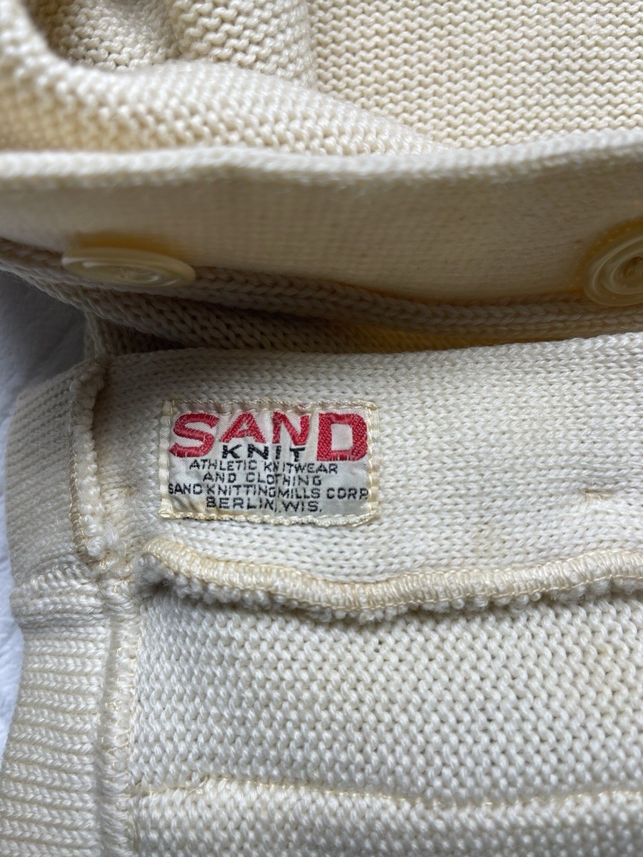 Vintage 1962 Sand Knit Letterman Cardigan Sweater Pres Brown's VA