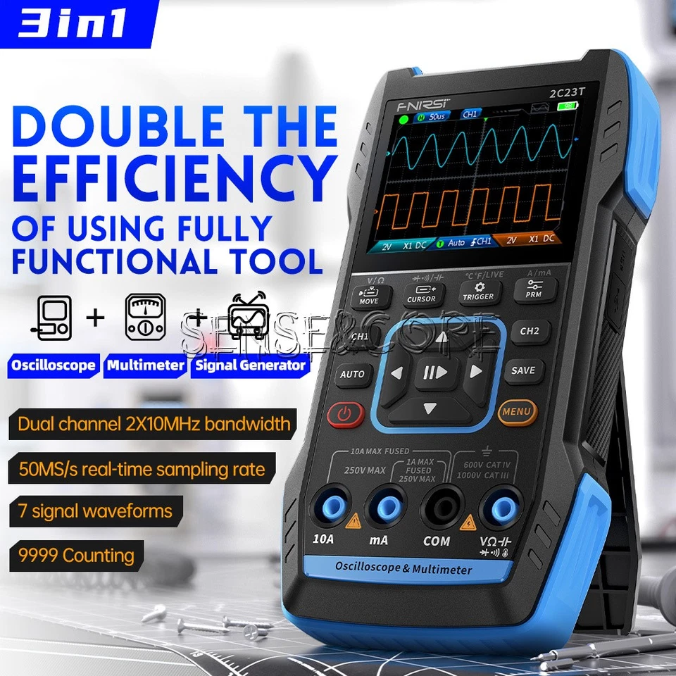FNIRSI 2C23T Handheld Digital Oscilloscope Multimeter Function Signal Generator - Bild 3 von 4