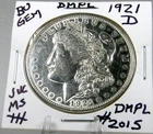1921-D  MORGAN SILVER DOLLAR DMPL FROM ORIGINAL BANK BAG GEM BU US MINT #2015