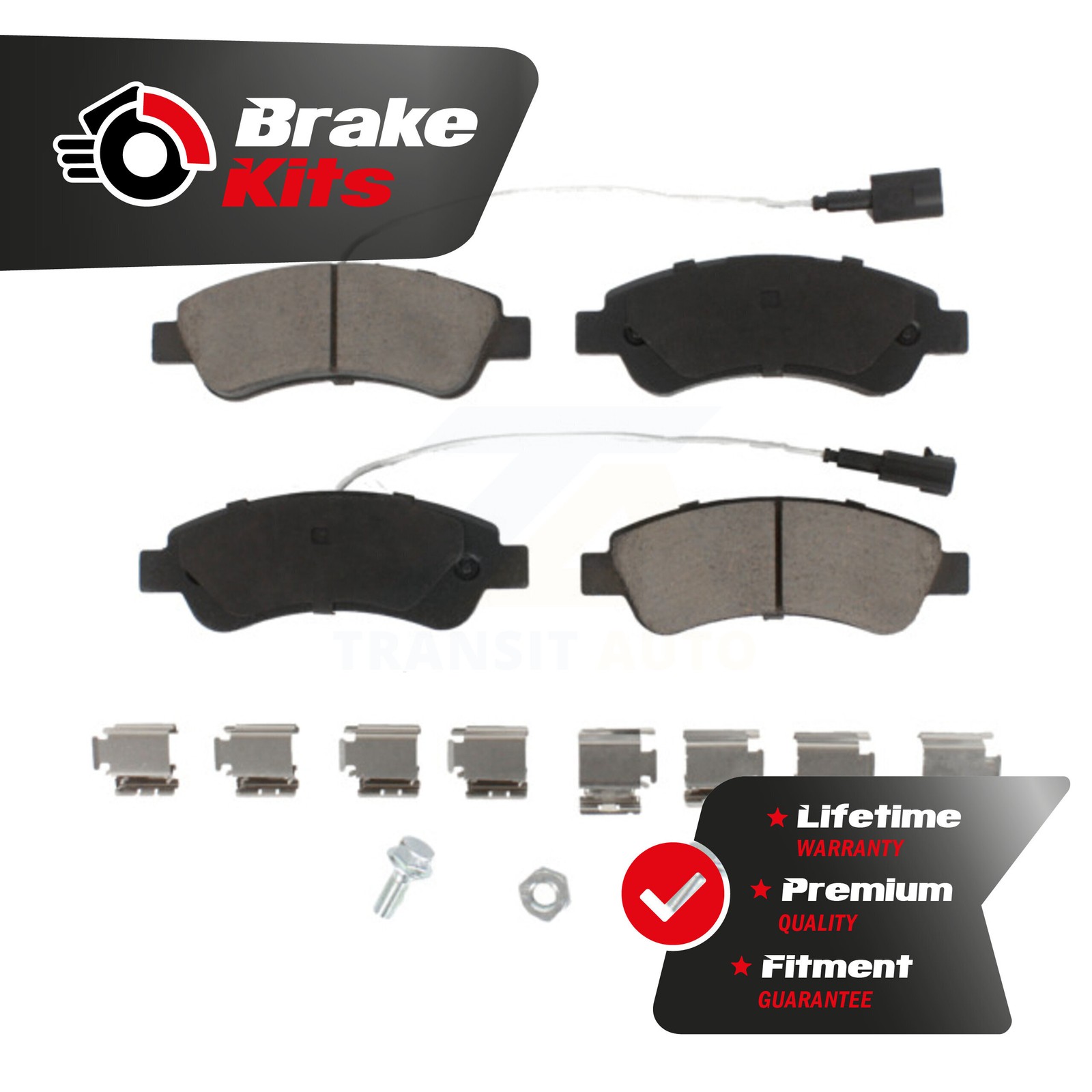 Rear Ceramic Brake Pads Set For 2014-2021 Ram ProMaster 2500 With Solid Rotor