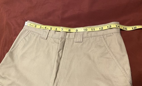 US POLO ASSOCIATION Uniform Shorts Boys Size 16 Tan Khaki Chino Flat Front - Picture 13 of 17