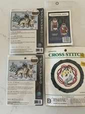 Lot of 4 New Vintage Stitchery Kits Dimensions, Etc.  New!