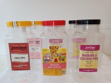 Set of Six Empty USED Tall Plastic Storage Sweet Jars (need Washing)