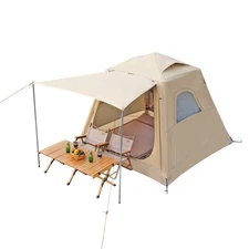 Camping Inflatable Tent with Pump 4 Person Easy Set up Glamping House with Me...