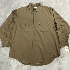 VTG Big Mac Shirt Mens 17x33 XL Brown Penn Prest Workwear Long Sleeve USA 60s
