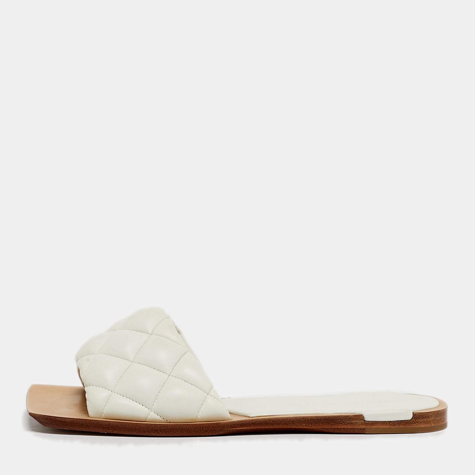 Bottega Veneta Lido Size 36 White Leather Flat Slides