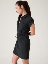 NWOT Athleta Topspin tennis zipper-front dress in BLACK, size M