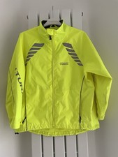 Kids ALTURA night vison fluro yellow hi vis waterproof cycling jacket, 10-11 yr