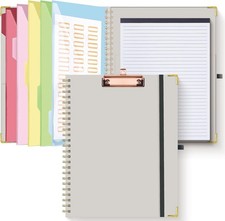 Clipboard Folio with Refillable Lined Notepad for Letter Size 11" x 8.5" , 5...