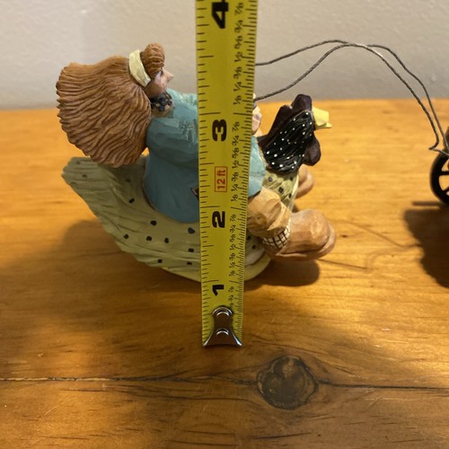 Vintage 1998 Williraye Studio Folk Art Ragazza Equitazione Pollo con Carrello - Foto 11 di 12