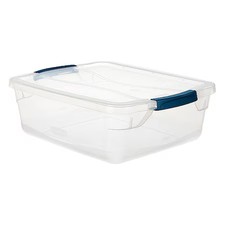 Rubbermaid Rmcc160000 Stack & Nest Storage Tote W/ Lid, 4 Gal, 18-3/4 In L X