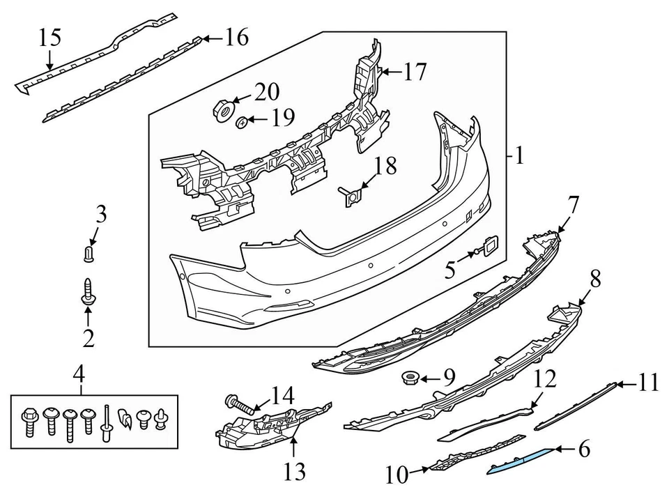 2018-2024 AUDI A4 - LEFT REAR Inner Bumper Reflector 8W0945103A - Image 3 of 4