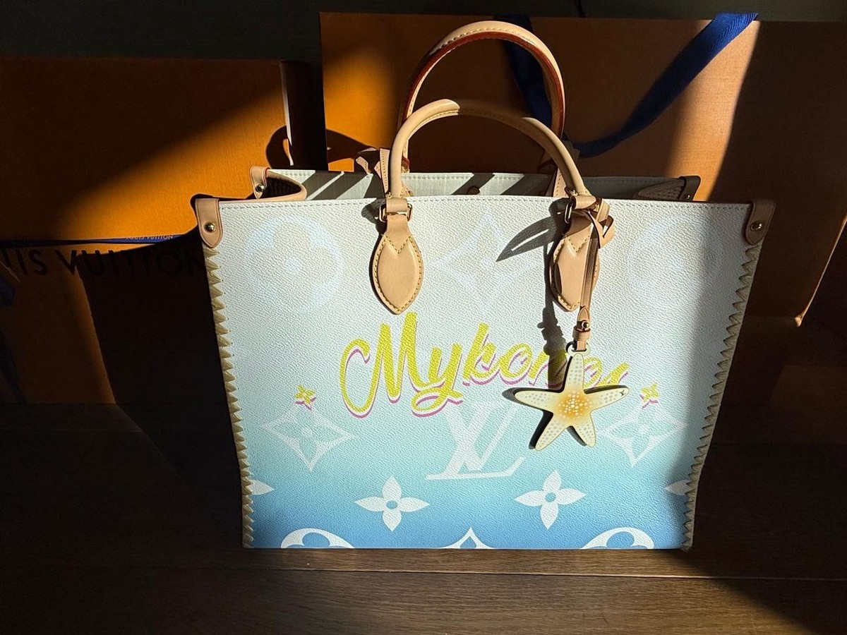 Louis Vuitton Mykonos onthego GM Shoulder BAG Large AZURE BLUE