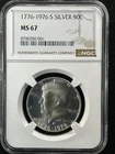 1976-S  50C Kennedy Silver Half Dollar NGC MS67  8700280-001