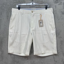 Peter Millar Salem Performance Shorts Men' s 33 Polyester Crown Sport 10" White.