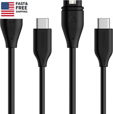 USB-C Plug Charging/Data Cable Compatible with Garmin Watch - 1M, 2-Pack