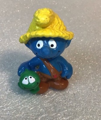 Smurfs Nat Smurfling Smurf Caterpillar Vtg PVC Figure Applause Peyo