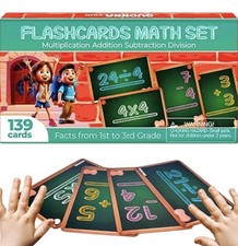 QUOKKA Math Flash Cards Kids 1st-3rd Grade Addition Subtraction Multiplication
