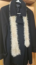 Vintage Donny Brook Black Coat W/ Scarf /Size 8 / Made In Ukraine