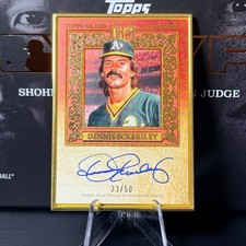 #33/50- 2025 Topps Gilded Dennis Eckersley - Auto - Gold Framed - HAFA-DE