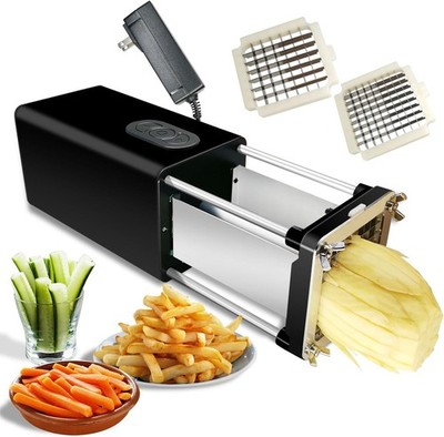 Electric French Fry Cutter Potato Slicer w/ 1/2'' & 3/8'' Blades