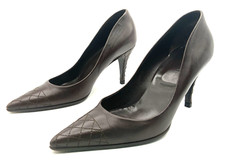 Chanel Pumps Brown Shoes, cap Toe Heels Size 36.5