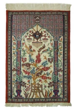 2x3' High End Perssiaan Quum Silk Prayer Rug #PIX-26557