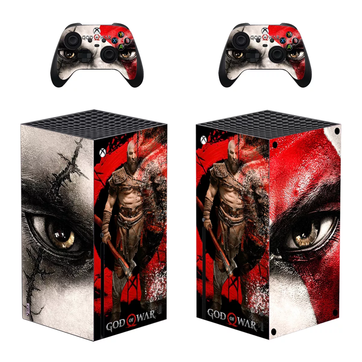 Xbox Series S Slim X Console Controllers Vinyl Skins Decal Kratos God of War