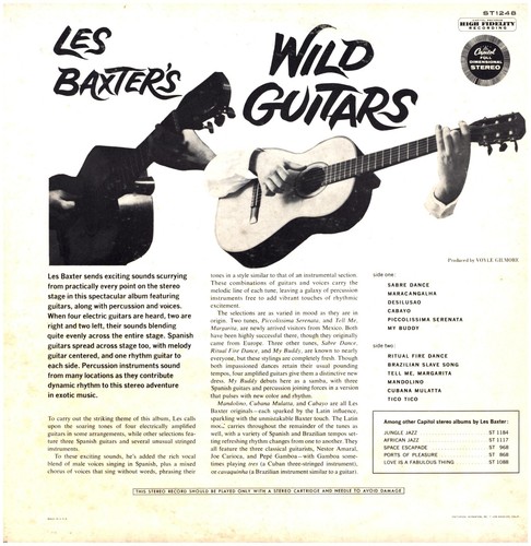 LES BAXTER Wild Guitars 1959 CAPITOL STEREO 12 TRACK RARE LOUNGE LP VINYL RECORD - Picture 22 of 24