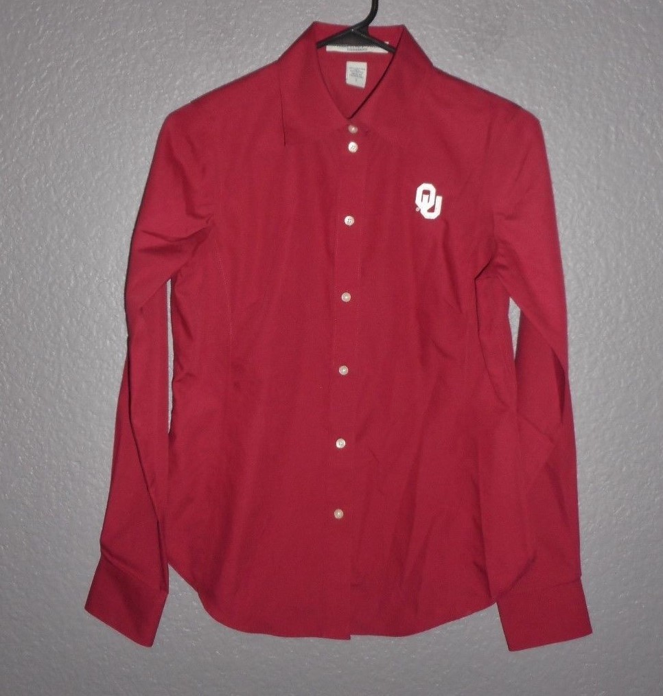 chestnut hill dress shirts Chestnut Hill Performance Long Sleeve Button Down Shirt OU Crimson Red  Small EUC