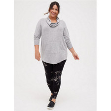 NWT SZ 2 Torrid Super Soft Plush Cowl Neck Raglan Tunic Sweatshirt